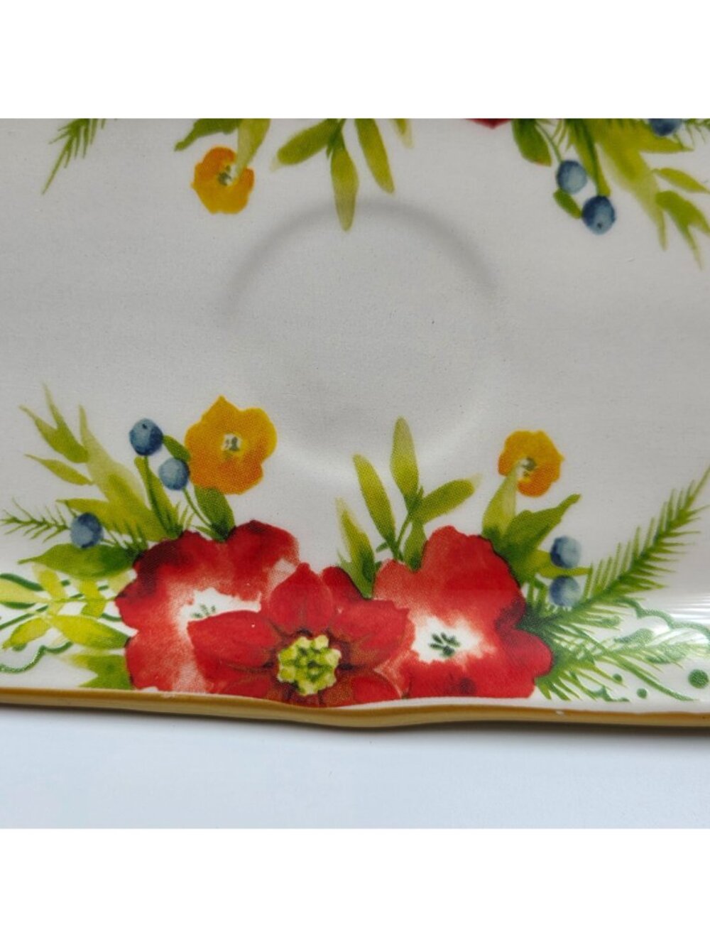 Pioneer Woman Garland 2 Piece Set Condiment Tray with Be Merry Bowl - Picture 10 of 16